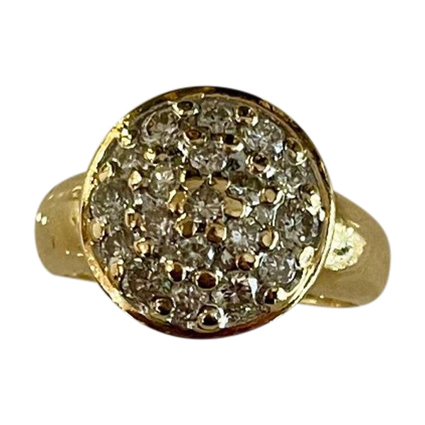 Anello a sfera con pavé di diamanti