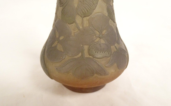 Small Vase Pâte de Verre Emile Gallé Fleurs Abutilons Art Nouveau 19th century