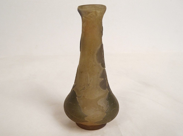Small Vase Pâte de Verre Emile Gallé Fleurs Abutilons Art Nouveau 19th century