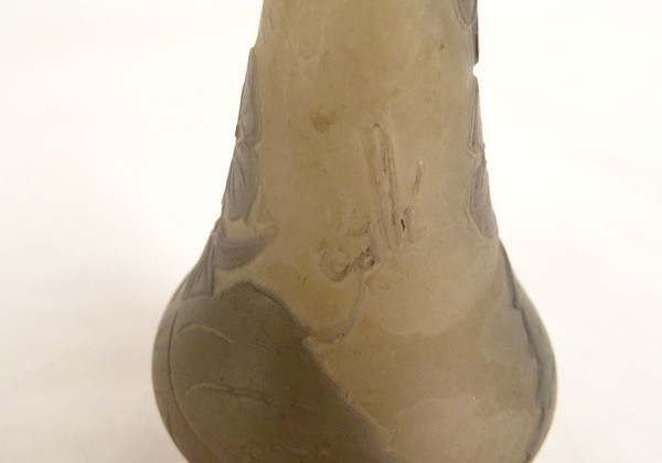 Small Vase Pâte de Verre Emile Gallé Fleurs Abutilons Art Nouveau 19th century