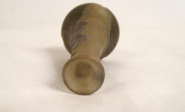 Small Vase Pâte de Verre Emile Gallé Fleurs Abutilons Art Nouveau 19th century