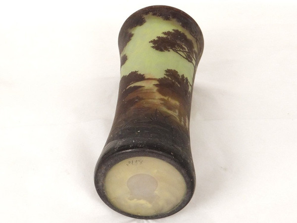 Large Cornet Vase in Pâte de Verre Signed Daum Nancy, Art Nouveau 19th century