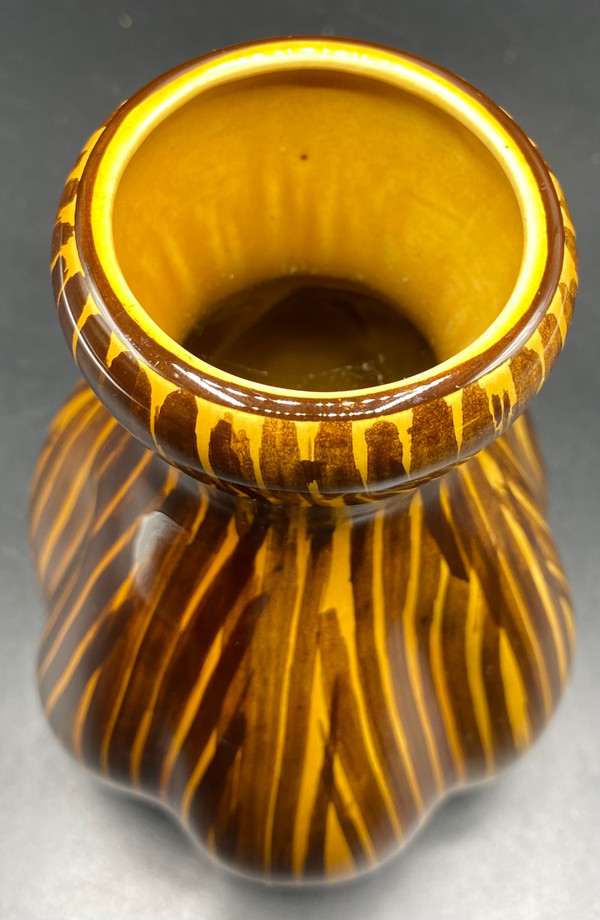 PAINTED SARREGUEMINES VASE