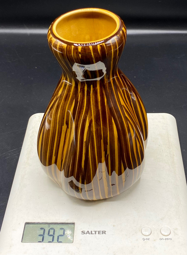 PAINTED SARREGUEMINES VASE