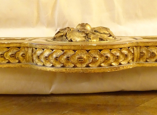Console Louis XVI Demi-lune Bois Sculpté Doré Marbre Napoléon III XIXème