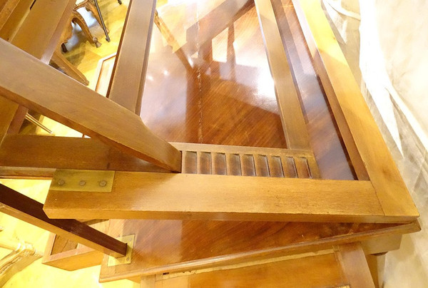 Table à La Tronchin Bureau d'Architecte Acajou Cuir Tiroir XIXème Siècle