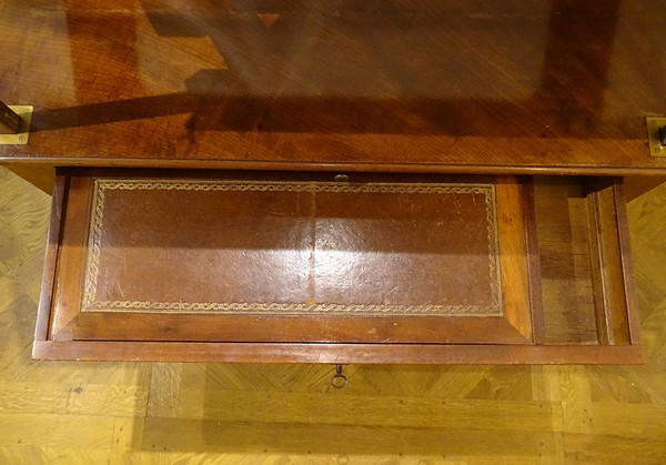 Table à La Tronchin Bureau d'Architecte Acajou Cuir Tiroir XIXème Siècle