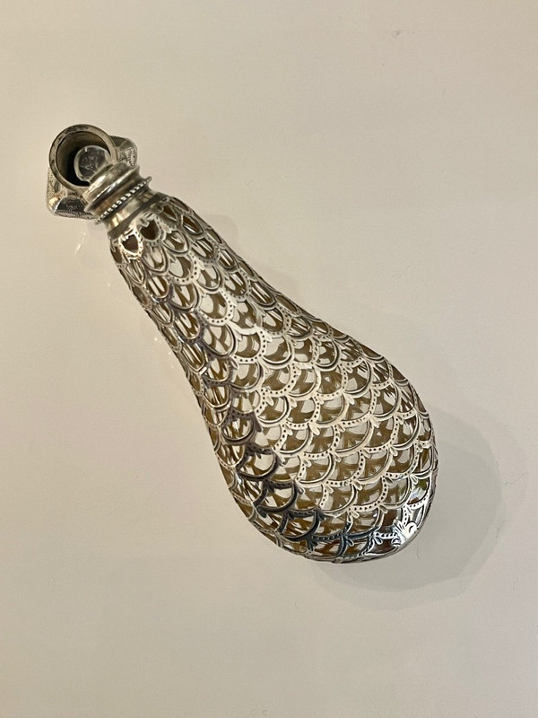 Flacon à Sels En Cristal Et Argent