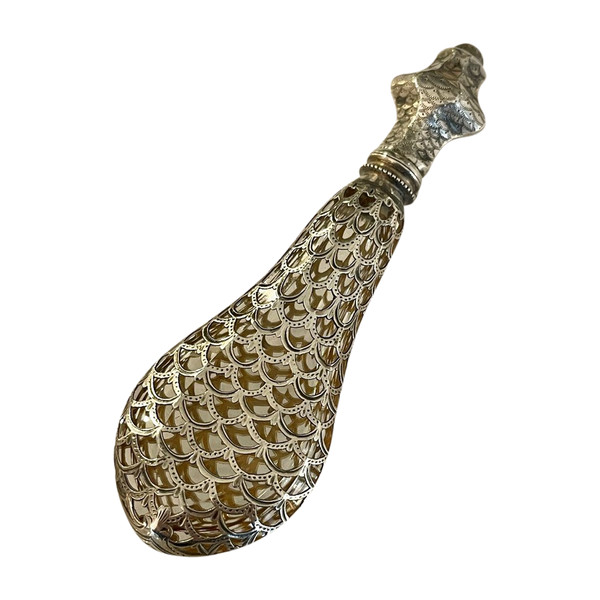 Flacon à Sels En Cristal Et Argent