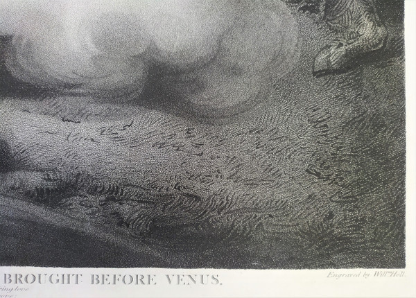 Mythological Etching Empire Period Engraving Venus And Adonis Old Print 19th c
