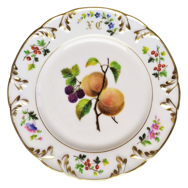 Assiette En Porcelaine Peinte 19ème