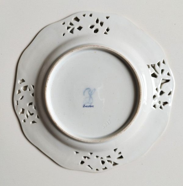 Assiettes Peinte à La Main En Porcelain Potschappel Dresden
