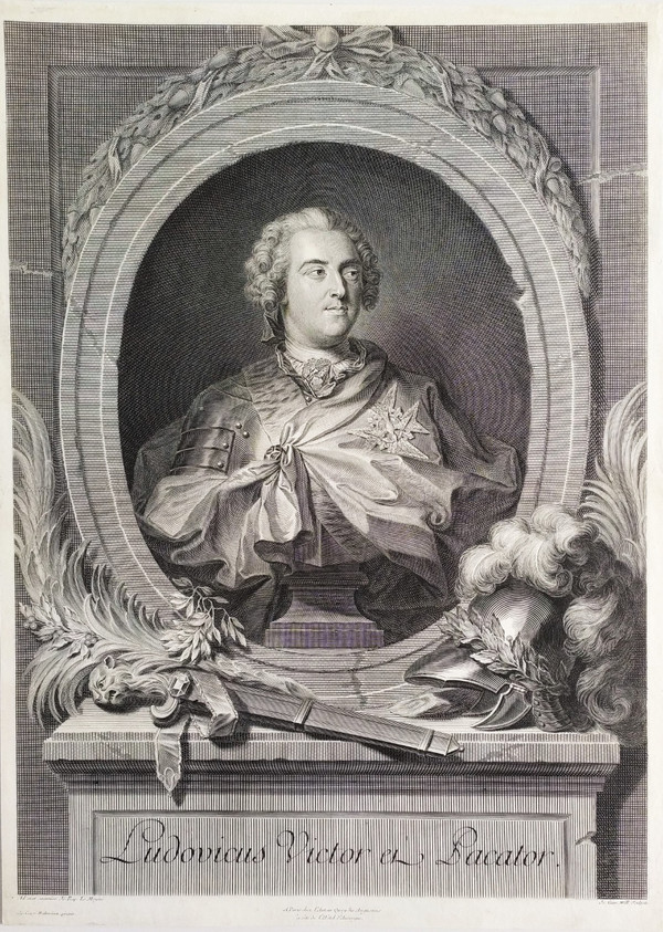  Louis XV Engraving Etching Old Print Portrait 18th C
