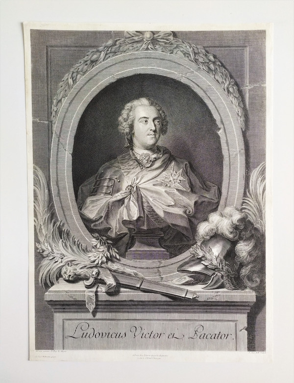  Louis XV Engraving Etching Old Print Portrait 18th C