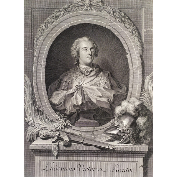  Louis XV Engraving Etching Old Print Portrait 18th C