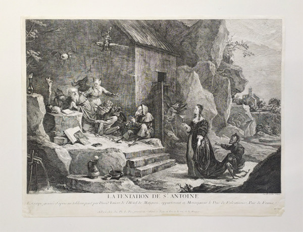 Gravure La Tentation De Saint-antoine Gravé Par Jacques Philippe Le Bas 
