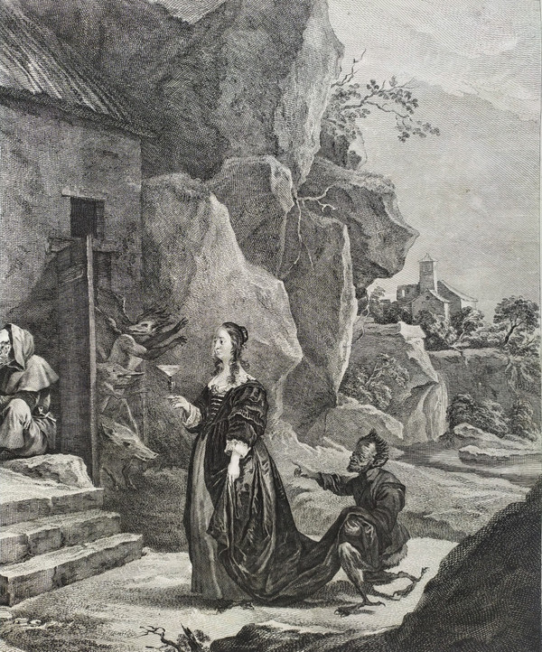 Gravure La Tentation De Saint-antoine Gravé Par Jacques Philippe Le Bas 