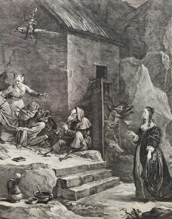 Gravure La Tentation De Saint-antoine Gravé Par Jacques Philippe Le Bas 