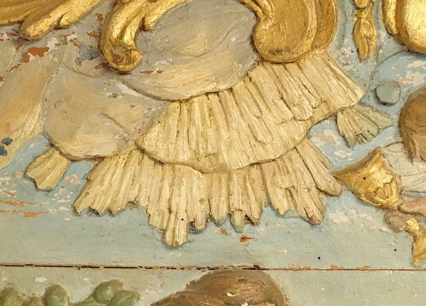 Polychrom geschnitzte Holztafel Christus am Ölberg aus dem 17. Jahrhundert