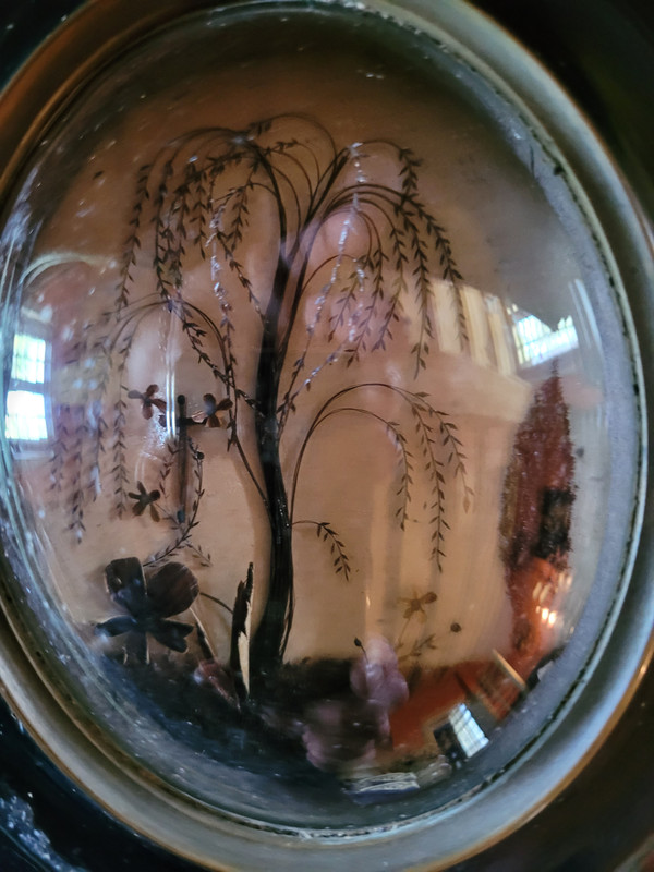 Cadre à décor en cheveux, époque XIXe siècle