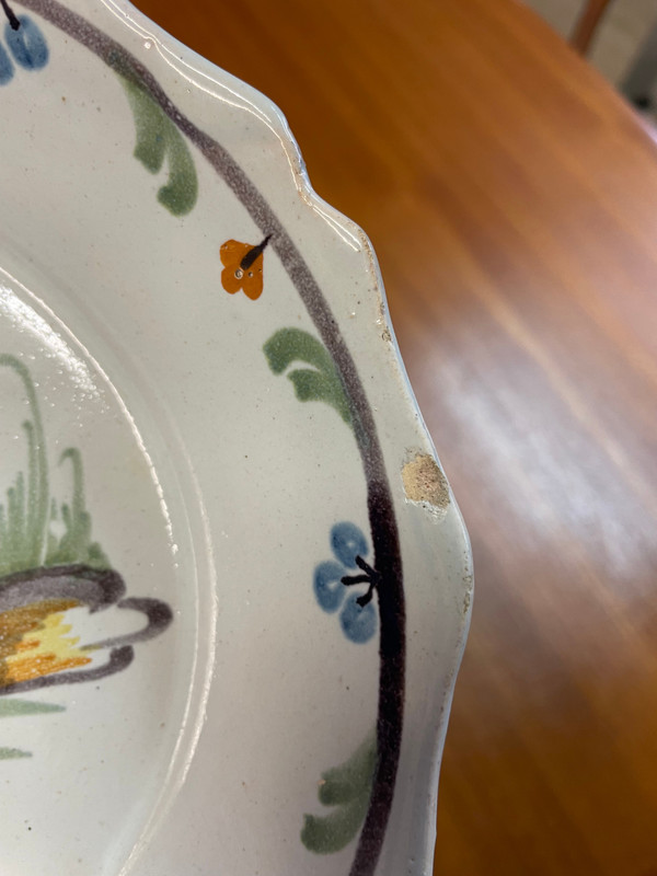 Nevers - Marine De Loire Earthenware Plate 18th Century