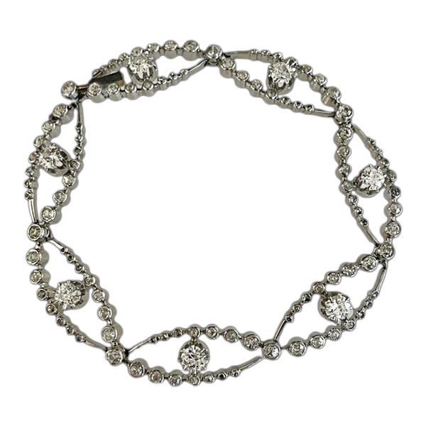 Bracciale Ghirlanda In Platino E Diamanti