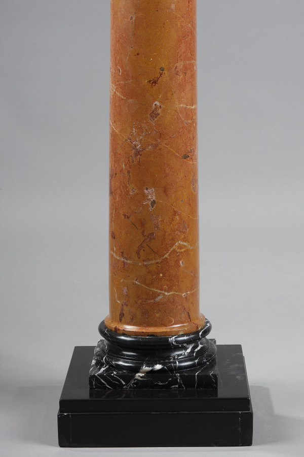 COLUMN IN RED PYRENEAN MARBLE FROM THE LATE 19TH CENTURY