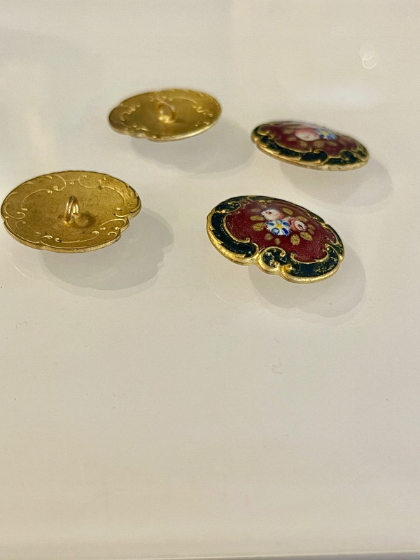 Art Nouveau enameled buttons