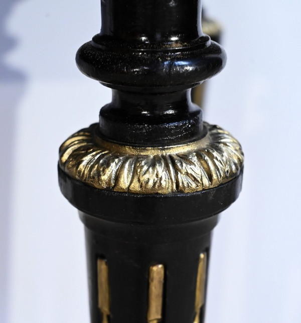 Console Table de Jeux en Bois Noirci, époque Napoléon III – Milieu XIXe