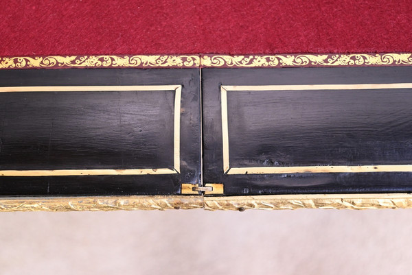 Console Table de Jeux en Bois Noirci, époque Napoléon III – Milieu XIXe