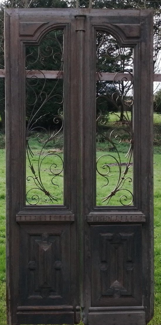 Superbe Double Porte Ancienne XIXème En Chêne Portes Boiserie
