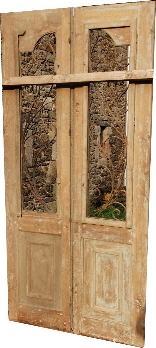 Superbe Double Porte Ancienne XIXème En Chêne Portes Boiserie