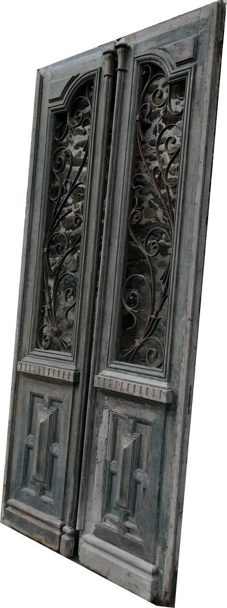 Superbe Double Porte Ancienne XIXème En Chêne Portes Boiserie