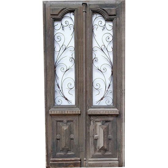 Superb 19th Century Double Door In Oak Doors Woodwork