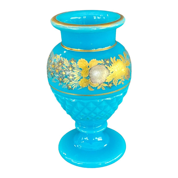 Jean Baptiste Desvignes: Small Vase In Cut Opaline