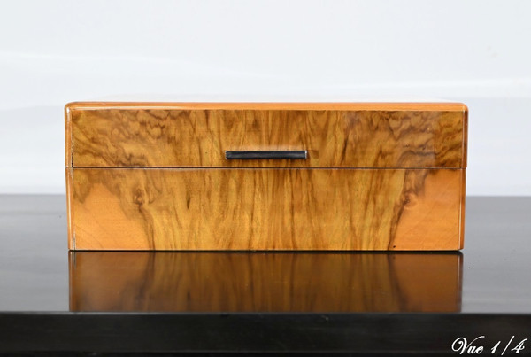Cigar Box in Walnut Veneer, Maison Lemaire Paris, Art Deco – 1920