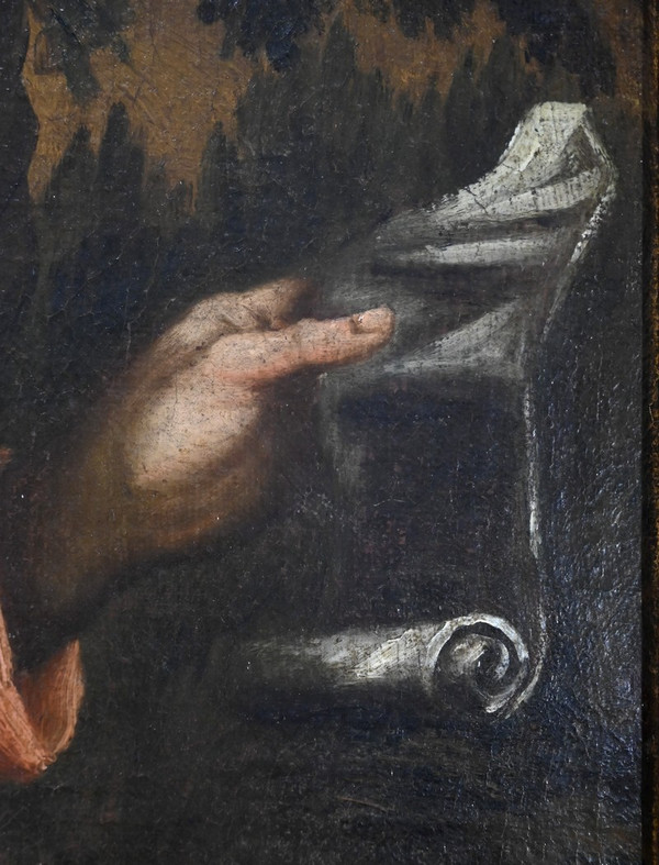 Peinture à l’Huile « Vierge à l’Enfant », école du XIXe – Fin XIXe