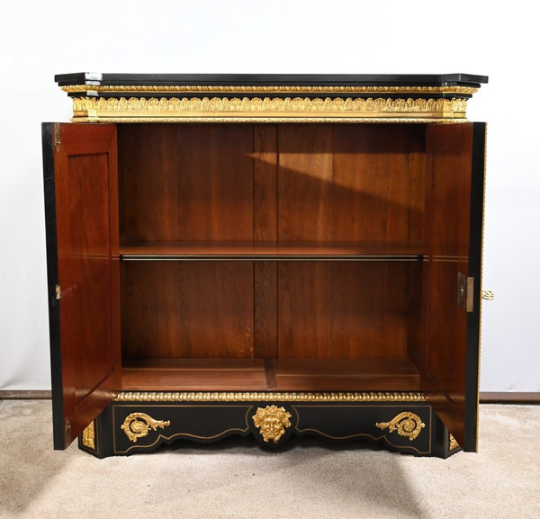 Blackened Pear Wood Support Unit, Boulle spirit, Napoleon III period – Mid-19th century