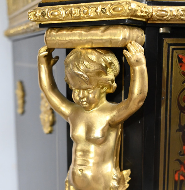 Blackened Pear Wood Support Unit, Boulle spirit, Napoleon III period – Mid-19th century