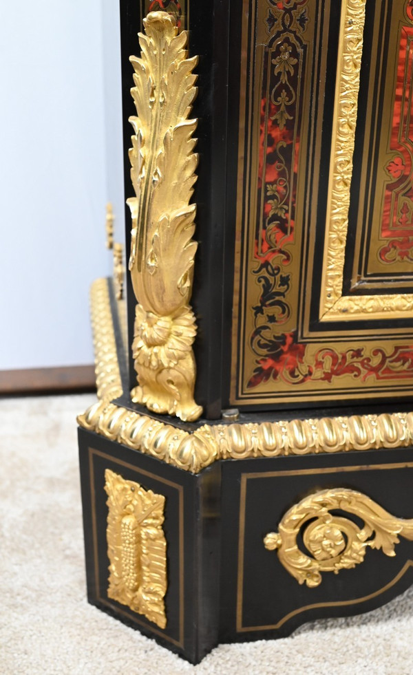 Blackened Pear Wood Support Unit, Boulle spirit, Napoleon III period – Mid-19th century