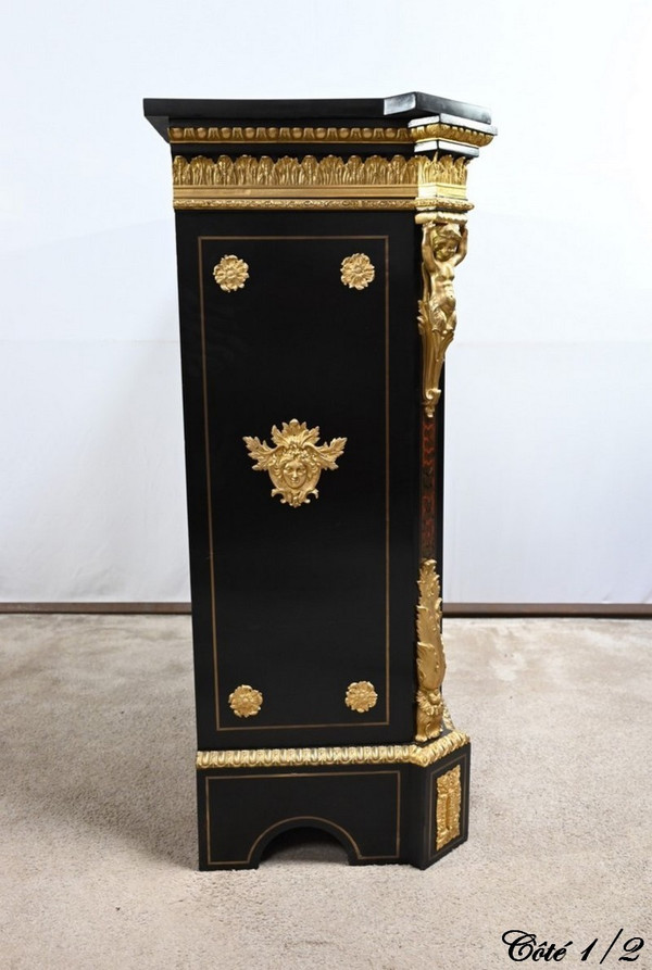 Blackened Pear Wood Support Unit, Boulle spirit, Napoleon III period – Mid-19th century