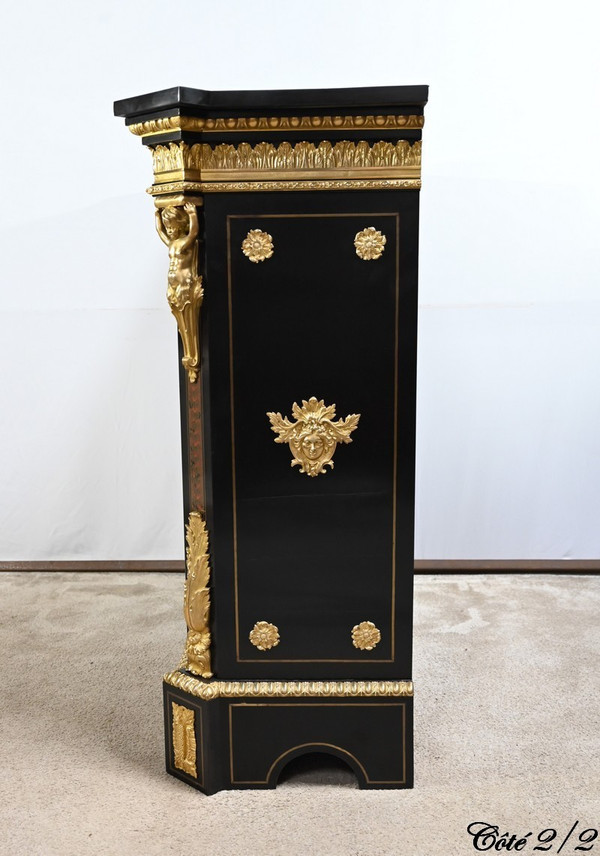 Blackened Pear Wood Support Unit, Boulle spirit, Napoleon III period – Mid-19th century