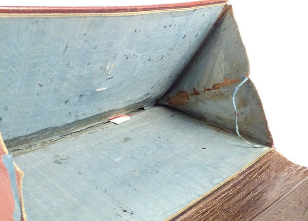 Aktentasche, Portemonnaie, Tasche, Leder, rot, marokkanischer Silberschlüssel, XVIII
