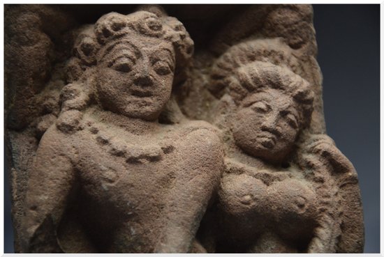Inde / Période Médiévale / Xème - XIIème siècle / Bustes de Shiva et Parvati / Grès rose