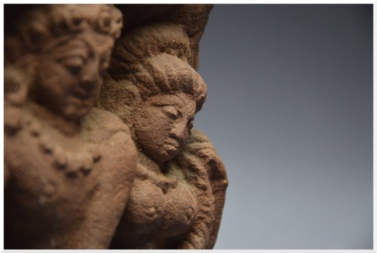 Inde / Période Médiévale / Xème - XIIème siècle / Bustes de Shiva et Parvati / Grès rose
