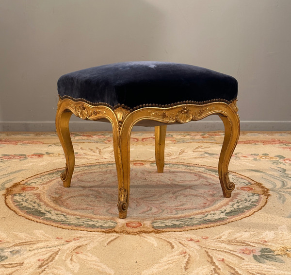 Repose Pied En Bois Doré De Style Louis XV Epoque Napoleon III