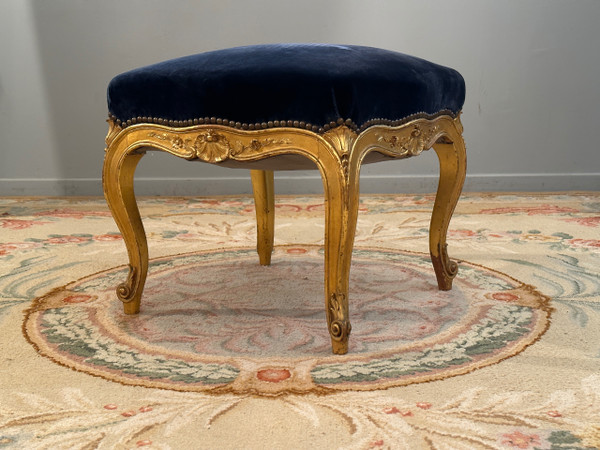 Repose Pied En Bois Doré De Style Louis XV Epoque Napoleon III