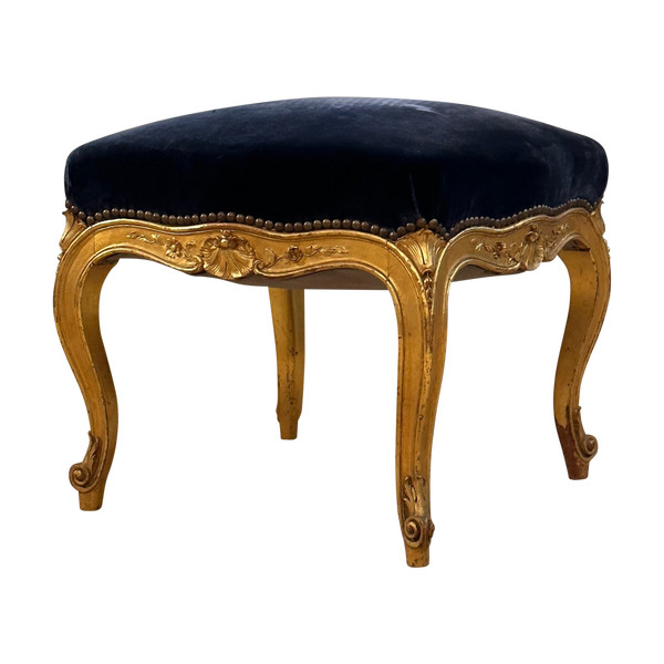 Repose Pied En Bois Doré De Style Louis XV Epoque Napoleon III