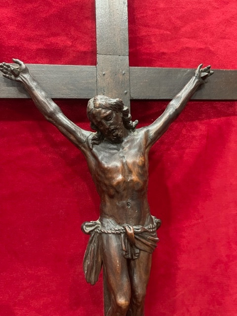 Grand Calvaire Crucifixion Bois Sainte Lucie César Bagard XVII ème