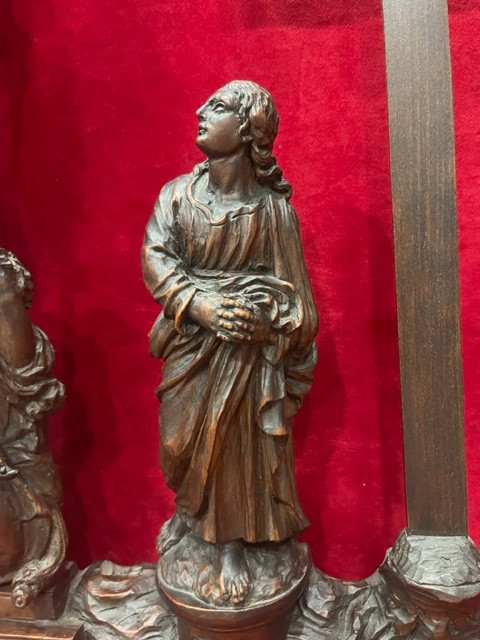 Grand Calvaire Crucifixion Bois Sainte Lucie César Bagard XVII ème